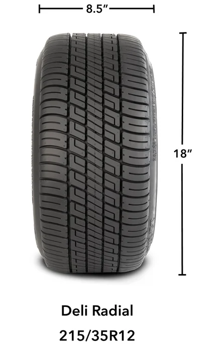 12" Casino Black & Blue Low-Profile Wheel & Tire Package