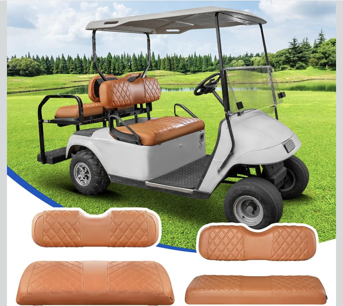 Seat Covers 4 Piece Front & Rear Seat Vinyl - Universal Fit