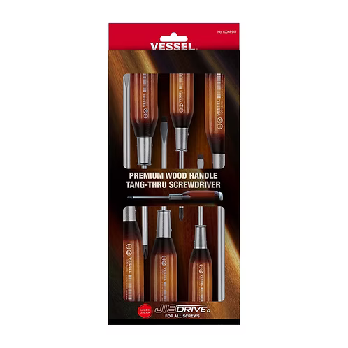Vessel Premium Wood Screwdriver 6PC. Set