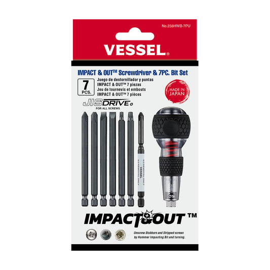 VESSEL IMPACT & OUT Screwdriver & 7pc Bit Set