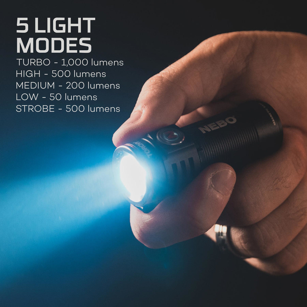 NEBO TORCHY 500 Lumens USB Rechargeable Pocket Flashlight