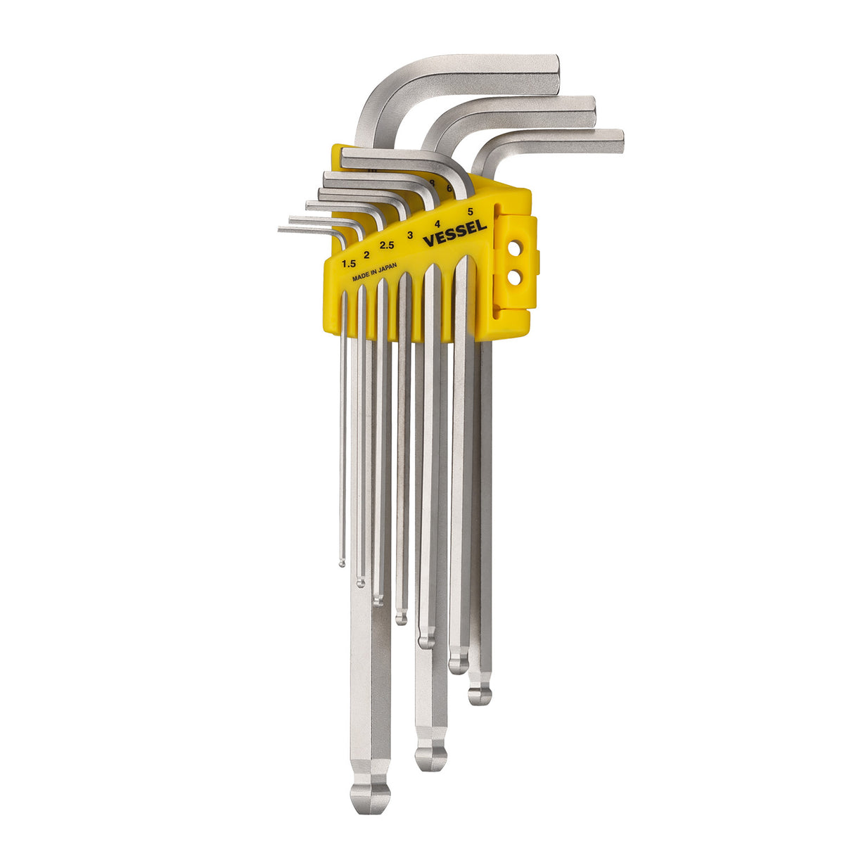 VESSEL 2mm Metric 9 -Pieces Ball End Hex key