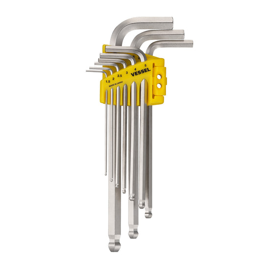 VESSEL 2mm Metric 9 -Pieces Ball End Hex key