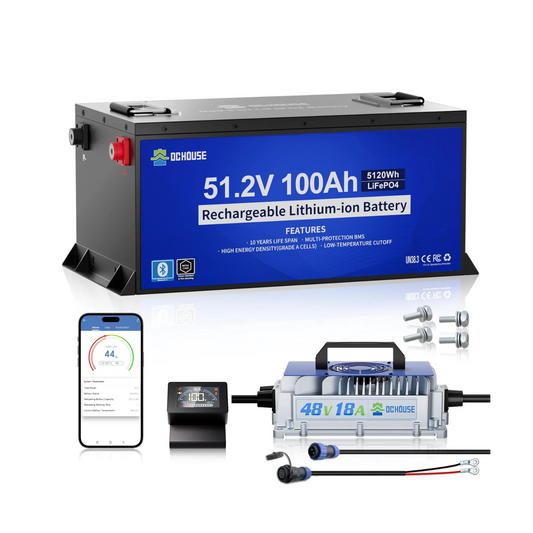 DC House 48V 100Ah Lithium Battery + Charger