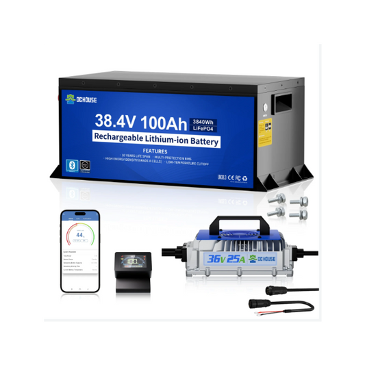 DC House 36V 100Ah Lithium Battery + Charger