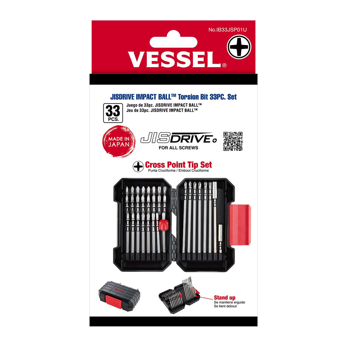 VESSEL IMPACT BALL Torsion 33pc Bit Set