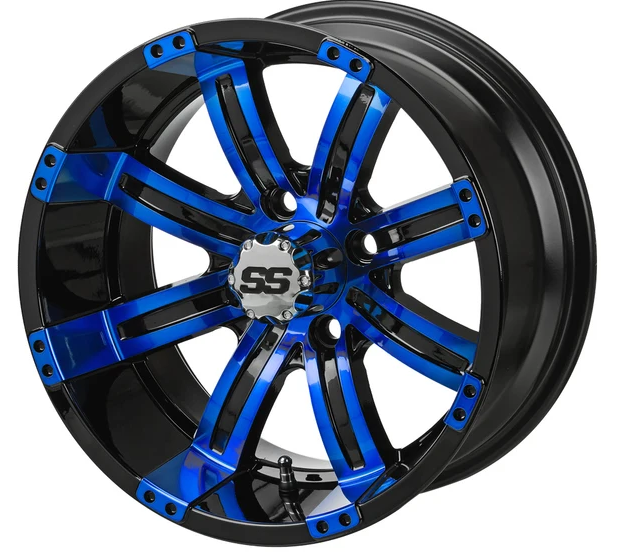 14" Casino Black & Blue Lifted Wheel & Tire Package — Set of 4