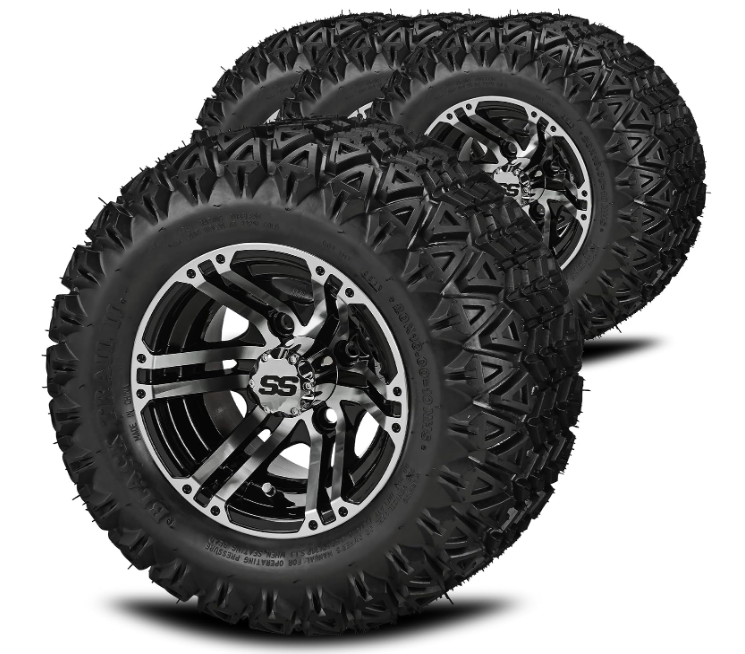 10" Yukon Black/Machined Wheel & Trail II Tire Package
