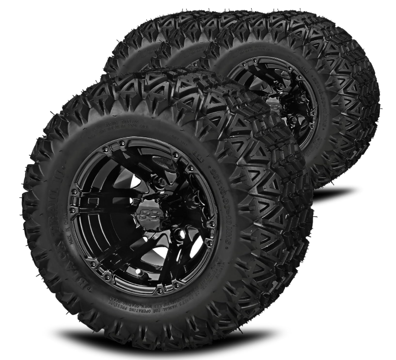 10" Yukon Black/Machined Wheel & Trail II Tire Package