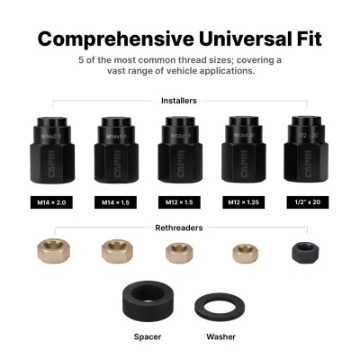 12-Piece Wheel Stud Installer Kit with Mechanics Tray