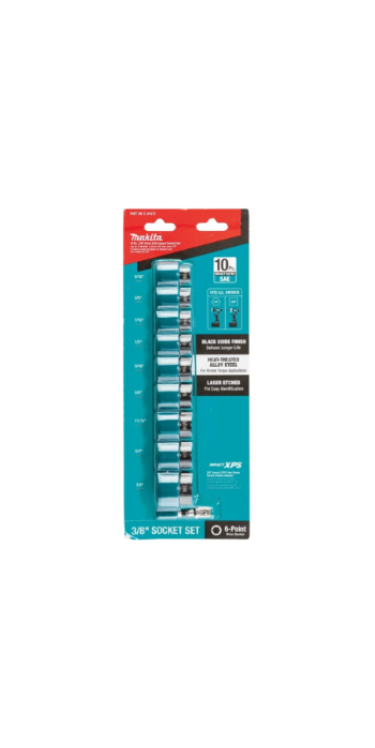 Makita 10 Pc. 3/8" Drive 6-Point SAE Impact Socket Set