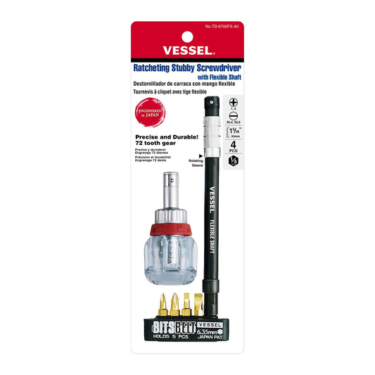 VESSEL Ratcheting Screwdriver with Flexible Shaft