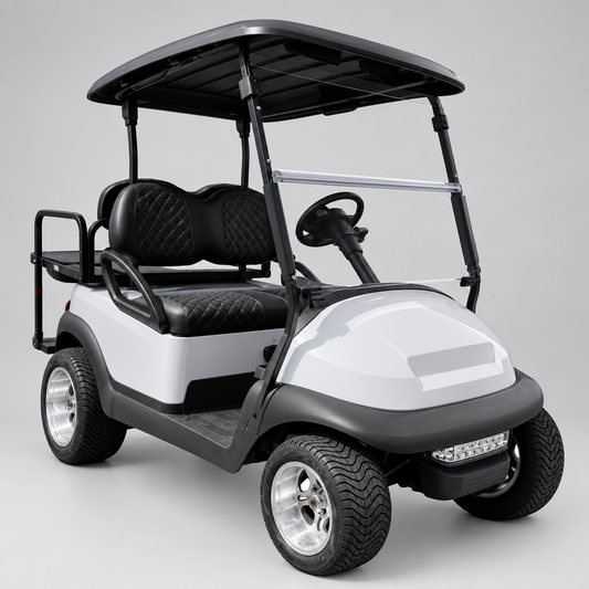 Custom White Club Car Precedent 4-Passenger Golf Cart