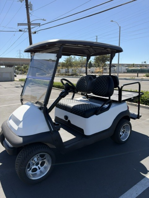 Custom White Club Car Precedent 4-Passenger Golf Cart