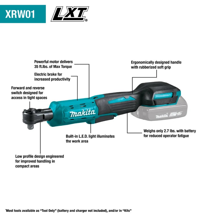18V 3/8" / 1/4" Sq. Drive Ratchet (Tool Only) (Factory Reconditioned)