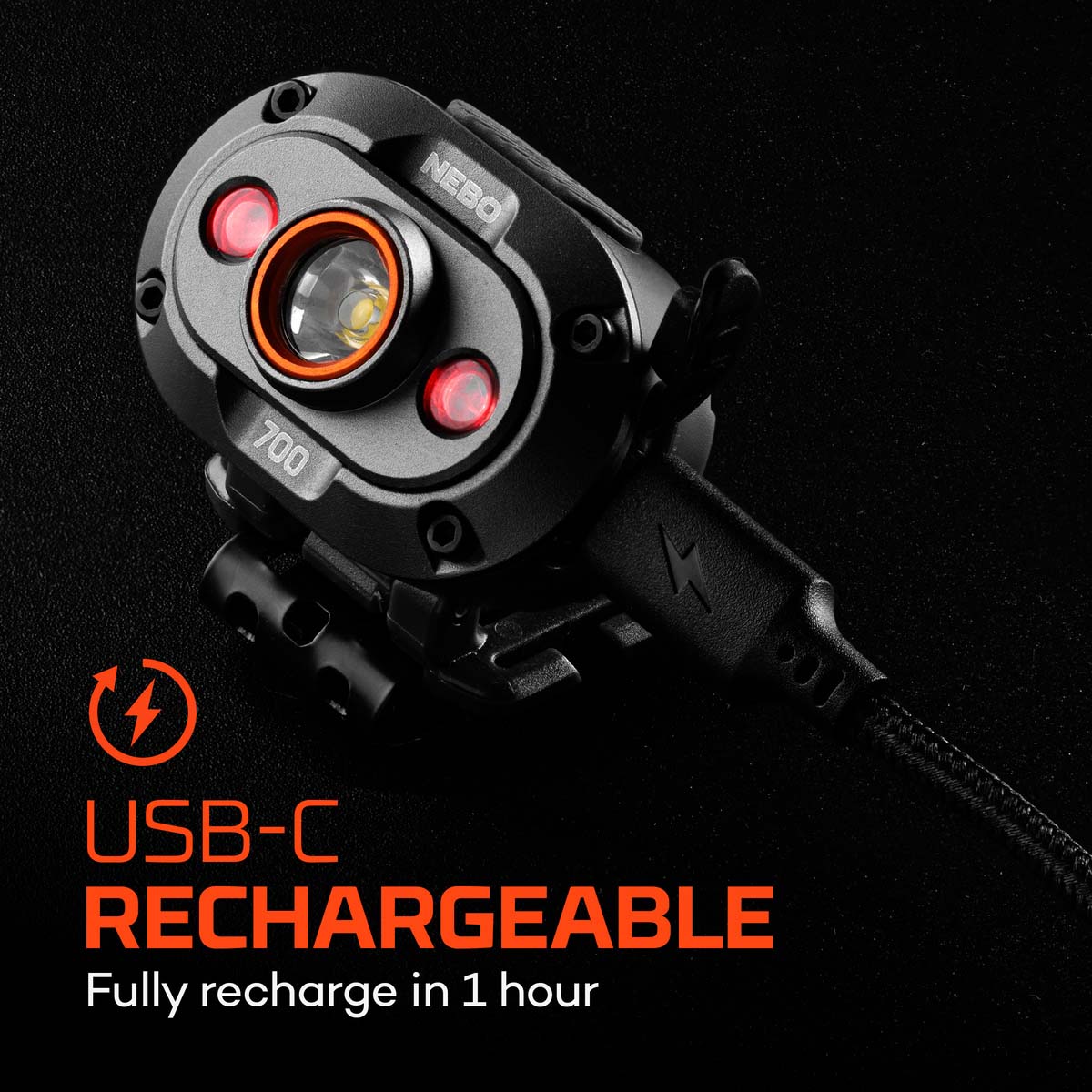 NEBO MYCRO 700 Lumens USB-C Rechargeable Headlamp